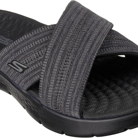Women's Crossband Slide Sandal Vegan Memory Foam Support Comfortable - Picture 1 of 5